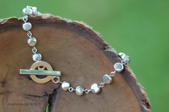 hammered bead chain bracelet
