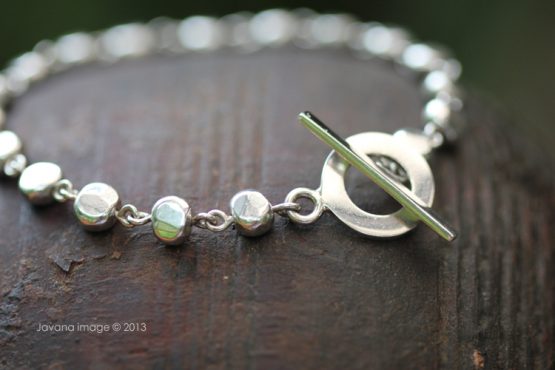 hammered bead chain bracelet - Image 2