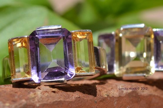 combination ring - blue topaz & amethyst - Image 2