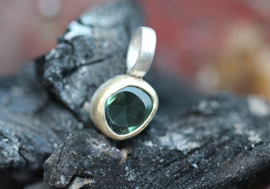 polki sapphire gold & silver pendant (limited edition)