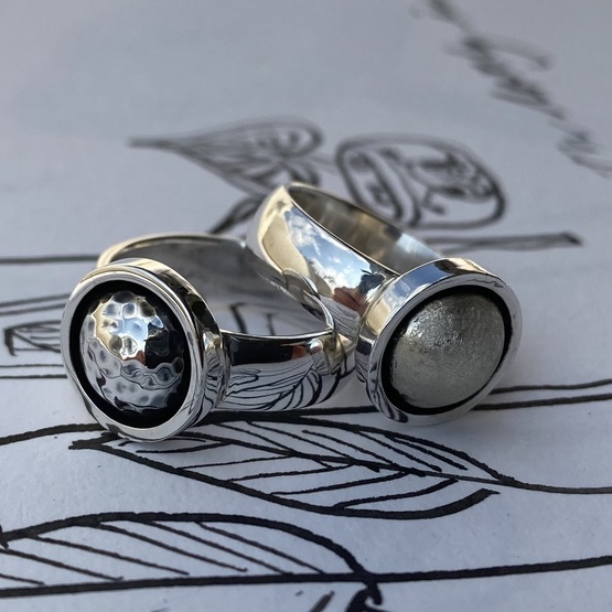 hammered lotus ring